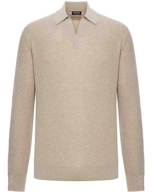 ZEGNA Cashmere Polo - Natural