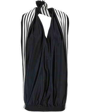 Balenciaga Short Dress With A V-Neckline - Black