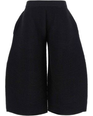 Issey Miyake Corrugated Knit Trousers - Blue