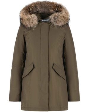 Woolrich Arctic Racoon Cotton Blend Parka - Green