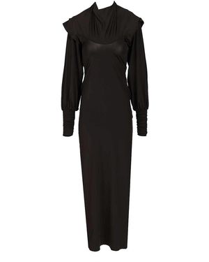 ROTATE BIRGER CHRISTENSEN Slinky Hooded Dress - Black