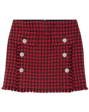 Versace Tweed Check Pattern Miniskirt - Red
