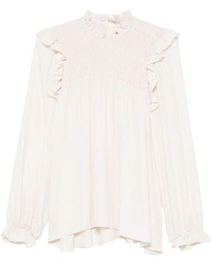 forte_forte Silk Blend Blouse - White