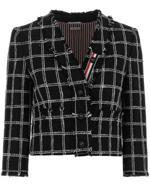 Thom Browne Tweed Blazer - Black