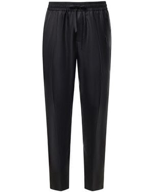 Dolce & Gabbana Silk Twill Joggers - Black