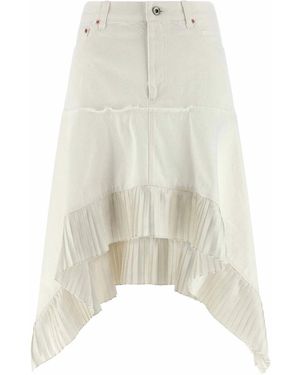 Sacai Satin Denim Skirt - White