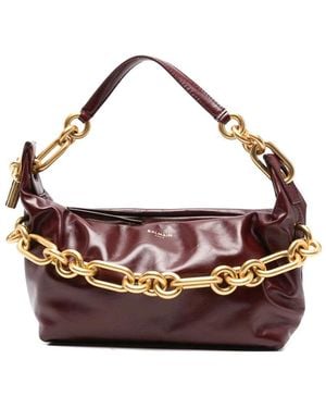 Balmain Sync Medium Leather Shoulder Bag - Pink