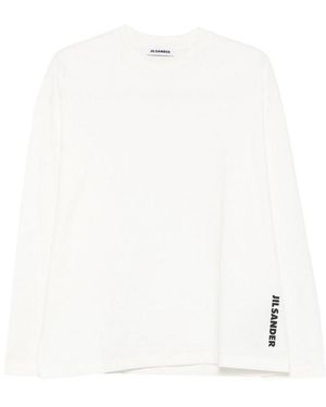 Jil Sander Logo Cotton T-Shirt - White