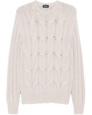 Drumohr Braid Crew - White