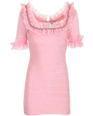 Self-Portrait Fitted Sheath Dress - Pink