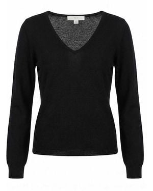 Malo V Neck Jumper - Black