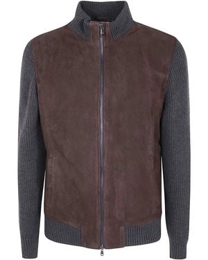 Barba Napoli Dark Lamb-Leather Jacket - Brown