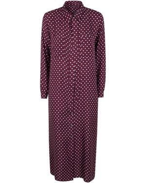 Laura Urbinati Belt Long Sleeves Shirt Dress - Purple