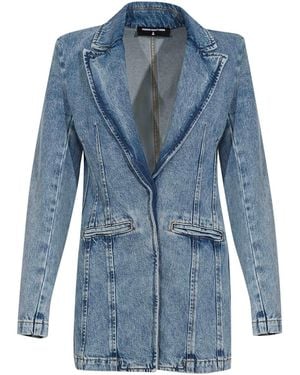 Patrizia Pepe Cotton Denim Blazer - Blue