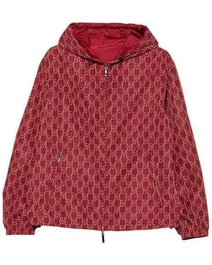 Emporio Armani Nylon Bomber Jacket - Red