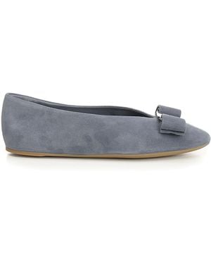 Ferragamo Vara Suede Ballerina - Grey