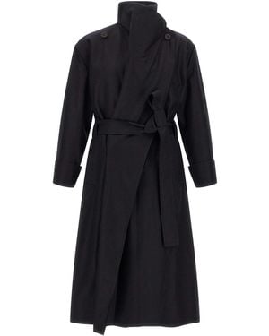 Issey Miyake Shell Trench Coat - Black