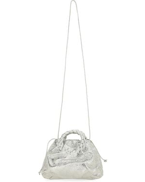 Hereu Bombon Crinkled Metallic Bag - White