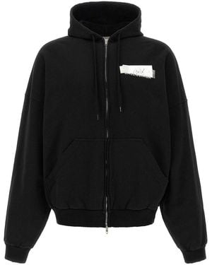 Balenciaga Tape Cotton Hoodie - Black