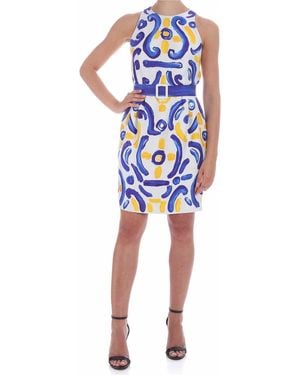 Moschino Majolica Print Sleeveless Dress - Blue