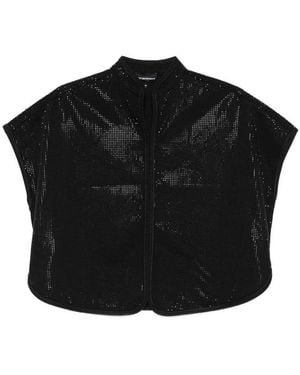 Emporio Armani Studded Cropped Top - Black