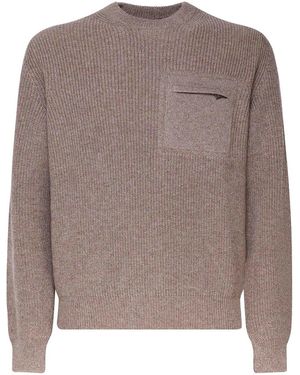 ZEGNA Round Neck Sweater - Brown