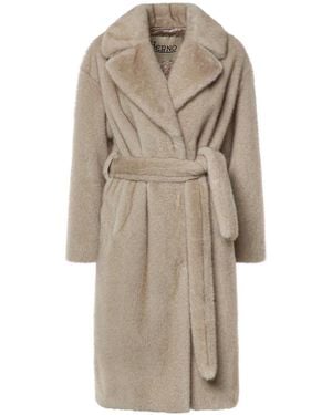 Herno Soft Faux Fur Coat - Natural