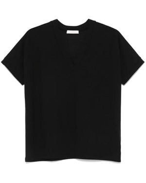 Zanone V-Neck Cotton T-Shirt - Black