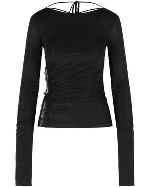 Blumarine Stretch Nylon Sweater - Black