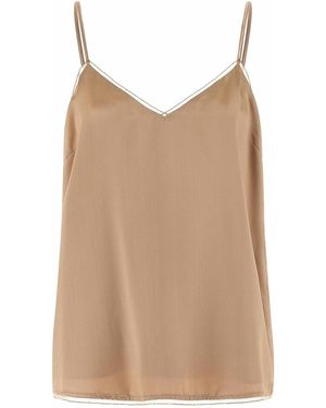 Fabiana Filippi V-Neck Camisole Lingerie Top - Natural
