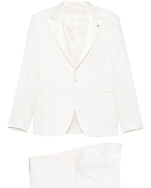 Tagliatore Lightweight Linen Suit - White