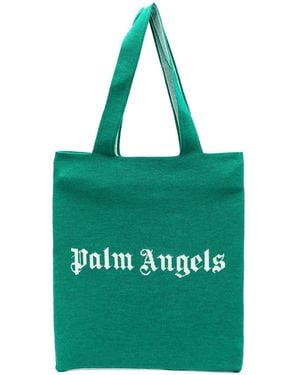 Palm Angels Logo Shopping Bag - Green