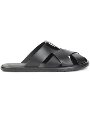Giorgio Armani Leather Sandals - Black