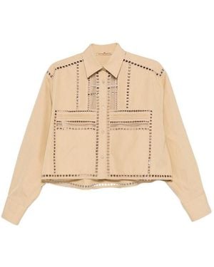 Ermanno Scervino Cut-Out Detail Shirt - Natural