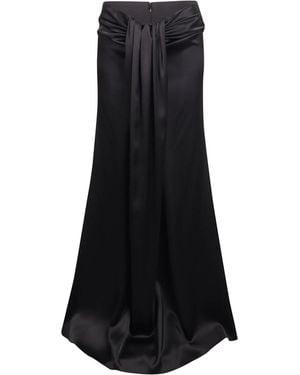 GIUSEPPE DI MORABITO Draped Satin Skirt With Jewel Detail - Black