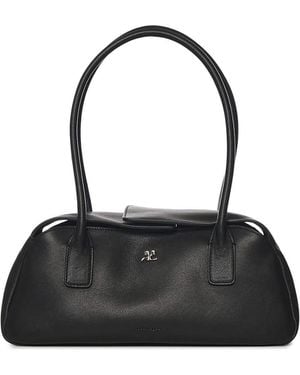 Courreges Leather Strip Bag - Black
