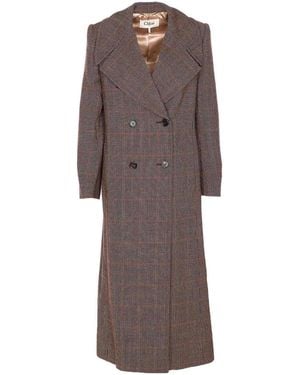 Chloé Double-Breasted Coat - Brown