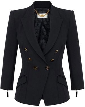 Elisabetta Franchi Single-Breasted Jacket - Black