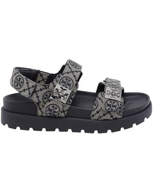 Tory Burch T Monogram Sport Sandals - Black