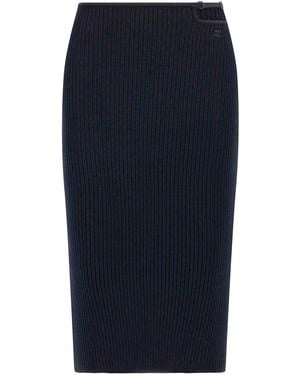 Courreges Loop Rib Knit Skirt - Blue
