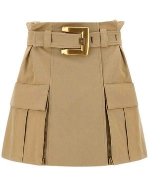 Balmain High Waist Skirt - Natural