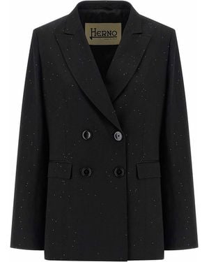 Herno Micro Sequin Blazer - Black