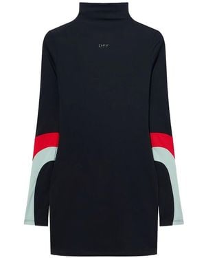 Off-White c/o Virgil Abloh Color-Block High Collar Mini Dress - Blue