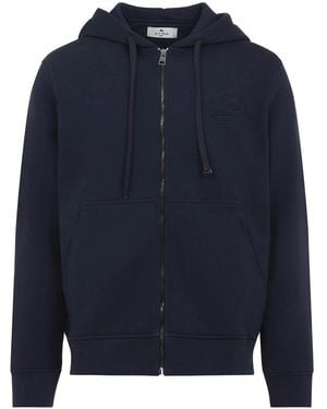Etro Zipped Hoodie Sweatshirt - Blue