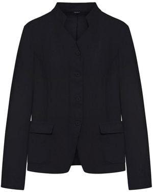 Transit Stretch Linen Blend Jacket - Blue