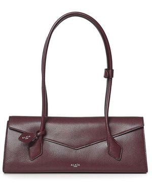Alaïa Medium Le Teckel Flap Leather Bag - Purple