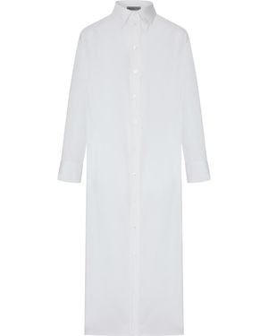 Balenciaga Long Chemisier Dress With Drape On The Back - White