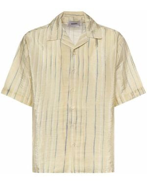 Bonsai Striped Bowling Shirt - Natural