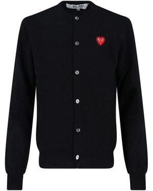 COMME DES GARÇONS PLAY Cardigan Logo - Blue