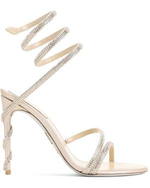 Rene Caovilla Cleo 105 Crystal Embellished Sandals - White